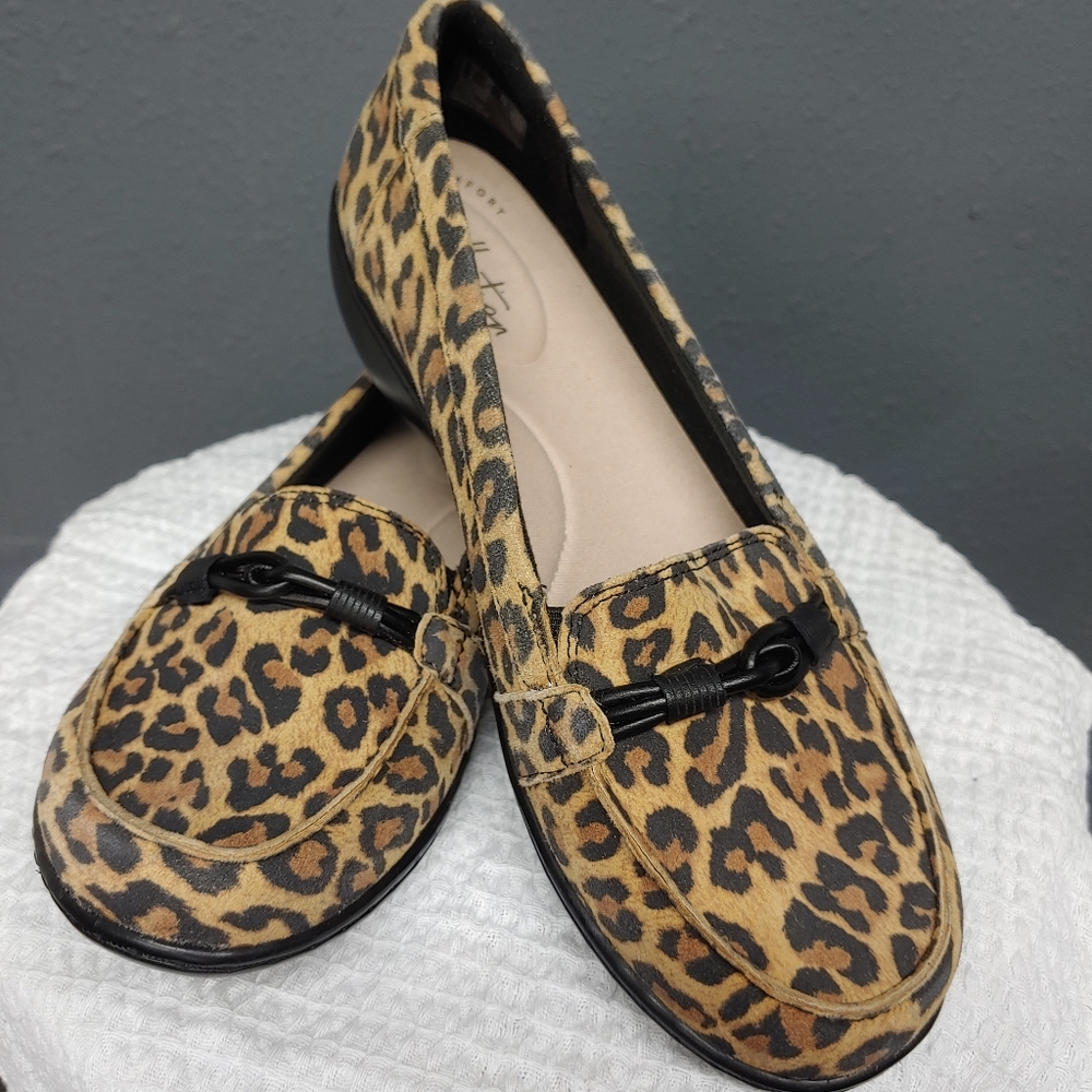 NWOT Clark's leopard loader size 7 1/2